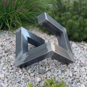 Escultura jardín acero crudo lacado transparente medidas 800800